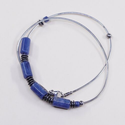 17”, Silpada Sterling Silver Blue Sodalite Snake Chain Choker Necklace N1087